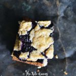Top View of Low-Carb Fathead Blueberry Cobbler Bars