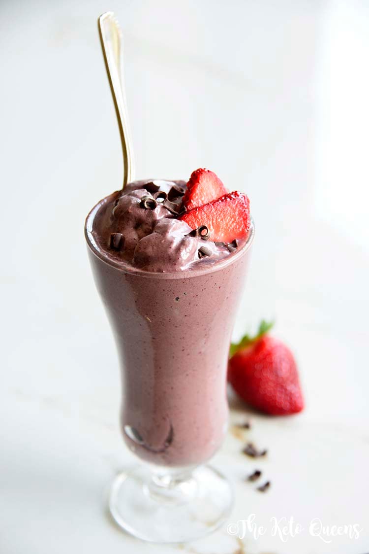 Low Carb Keto Chocolate Berry Truffle Smoothie Recipe