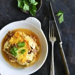 Low Carb Lasagna with Easy Meat Sauce and Cabbage Noodles with fork and knife