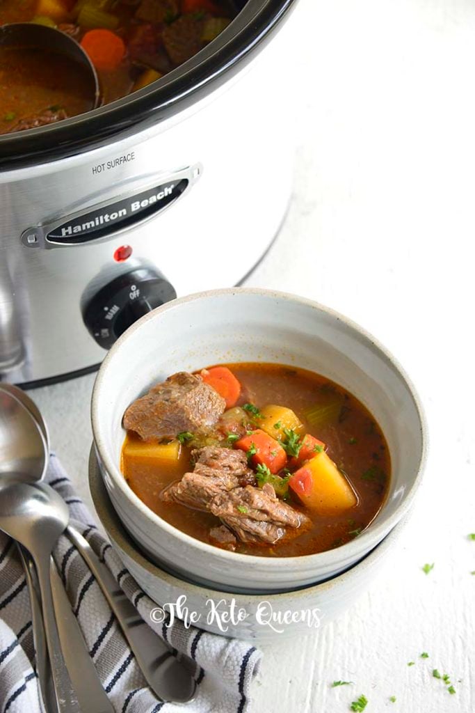 No time to make a home cooked meal? Think again! Our Keto Beef Stew Crockpot Recipe is prepped in minutes and cooks while you are at work!