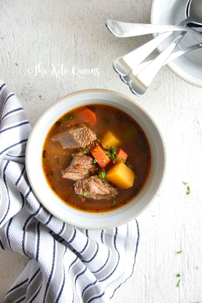 No time to make a home cooked meal? Think again! Our Keto Beef Stew Crockpot Recipe is prepped in minutes and cooks while you are at work!