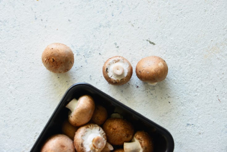 low carb vegetable image of mushrooms on a white surface
