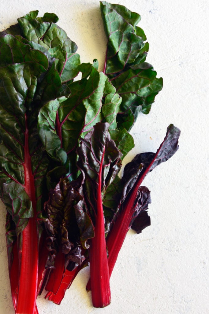 keto food list image of swiss chard on a white surface
