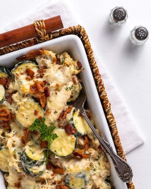 chicken cordon bleu casserole recipe featured image