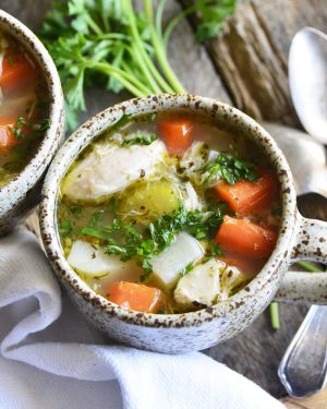 chicken bone broth soup featured image