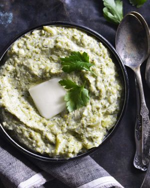creamy garlic broccoli mash featured image