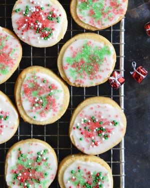 keto christmas sugar cookies with icing featured image