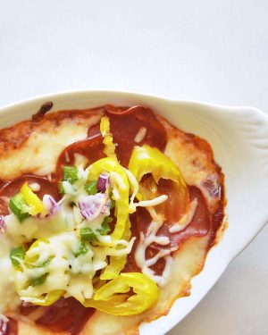 keto pepperoni pizza dip featured image
