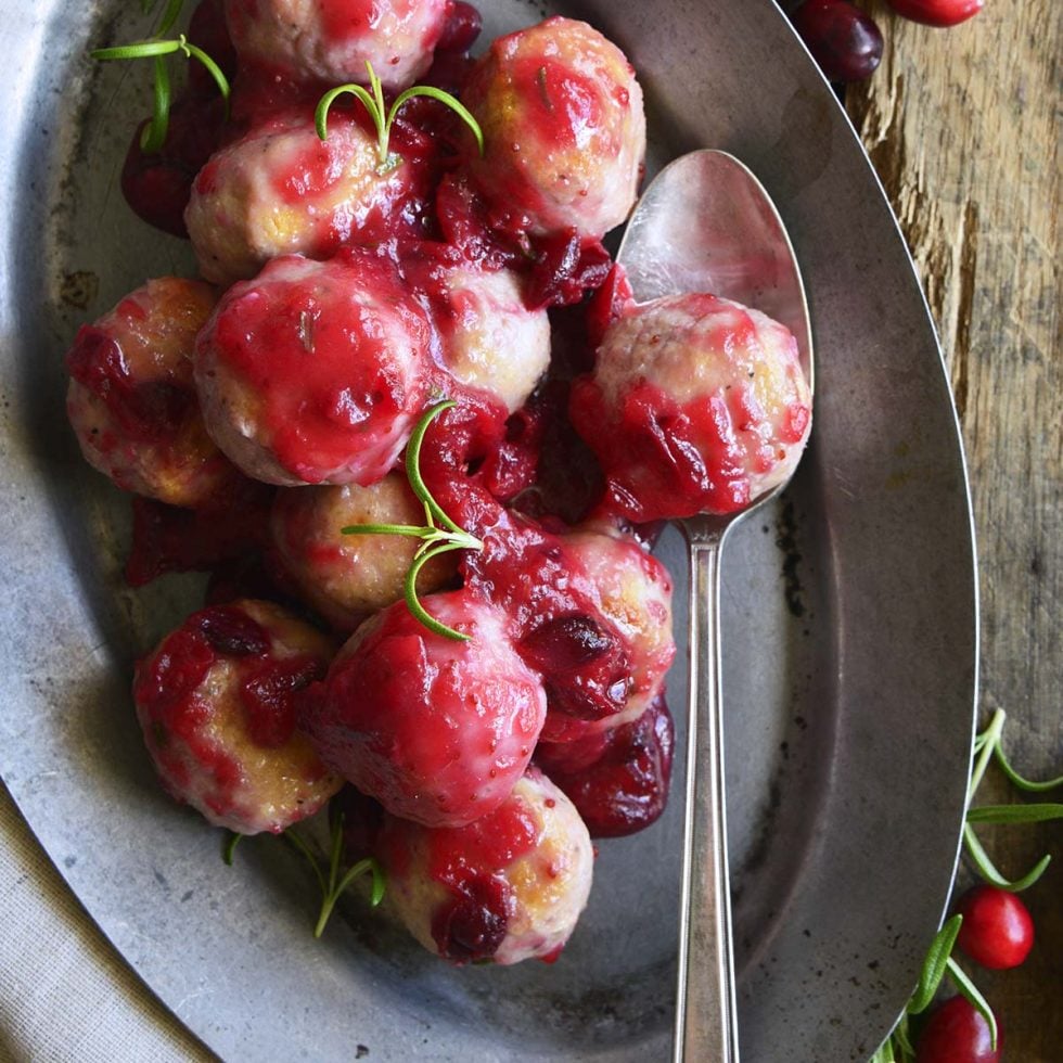 Turkey Sausage Meatballs with Sugar Free Cranberry Sauce The Keto Queens